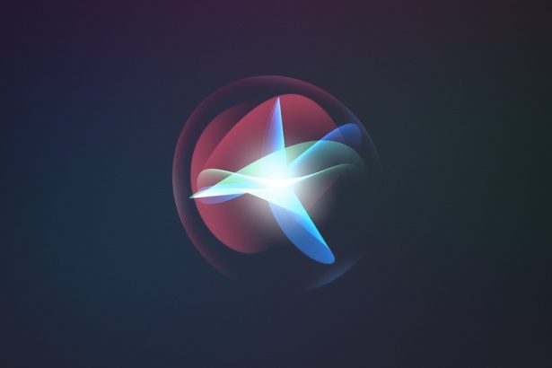 Colorful Siri icon on a dark gradient background, representing Apple’s virtual assistant