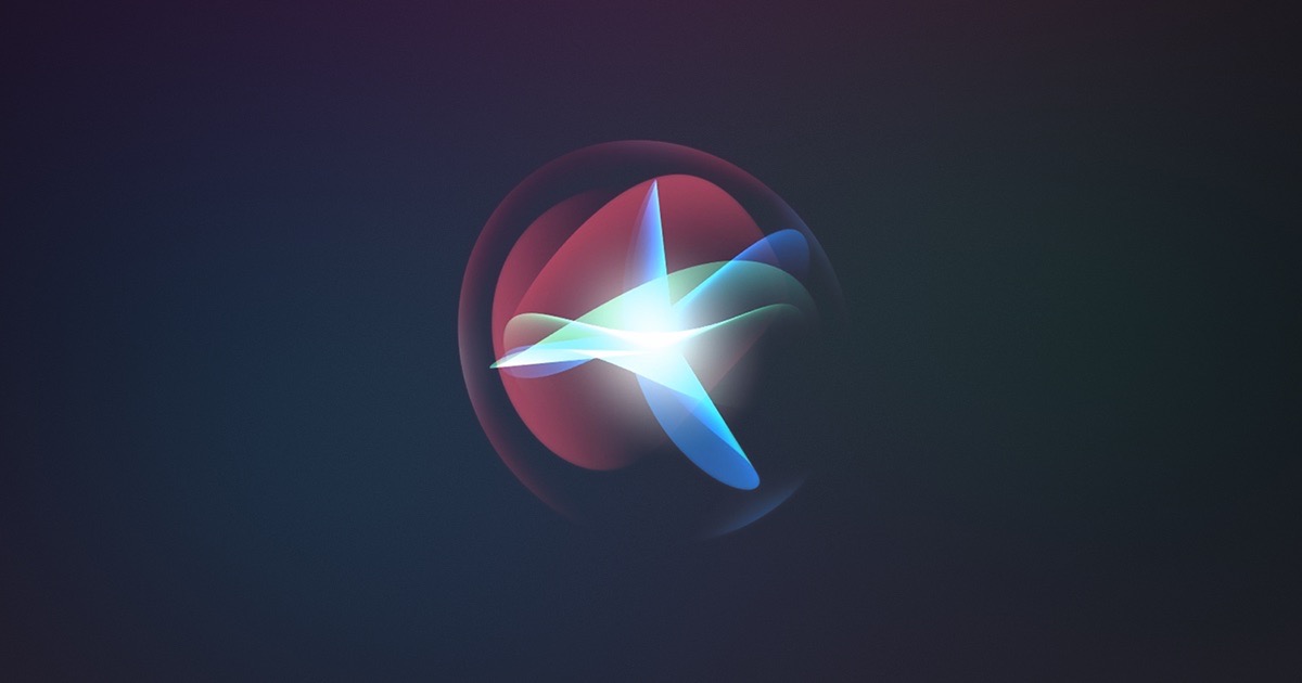 Colorful Siri icon on a dark gradient background, representing Apple’s virtual assistant