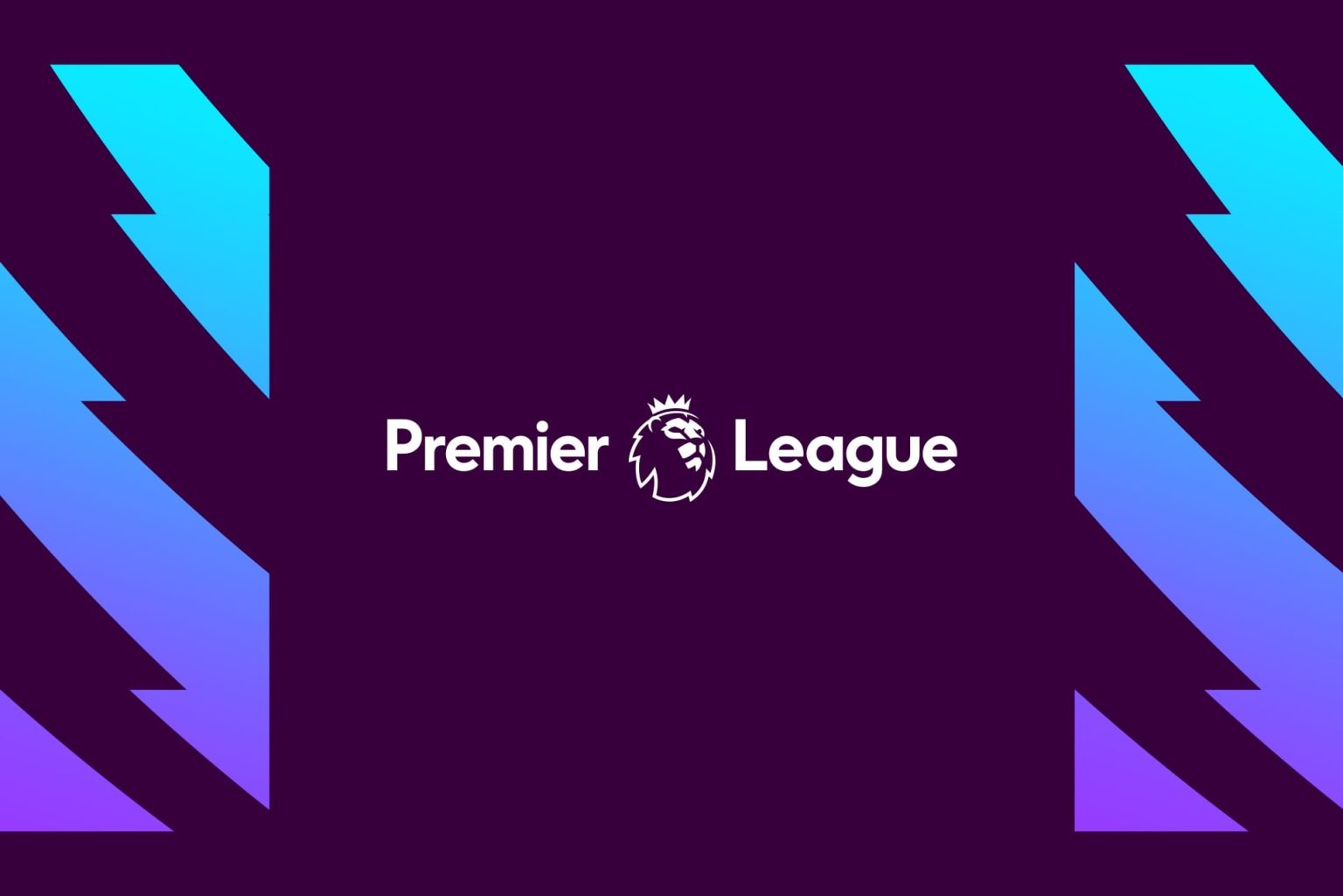 Premier League logo with a gradient background transitioning from purple to cyan, featuring the league’s lion emblem and text