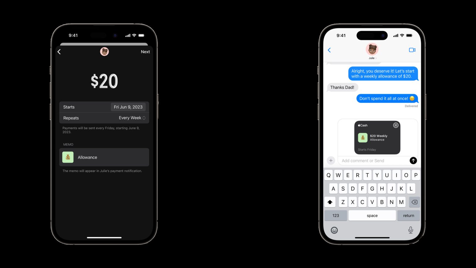 iOS 17's new Apple Pay Cash reoccurring payments