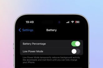 Screen iPhone battery settings.