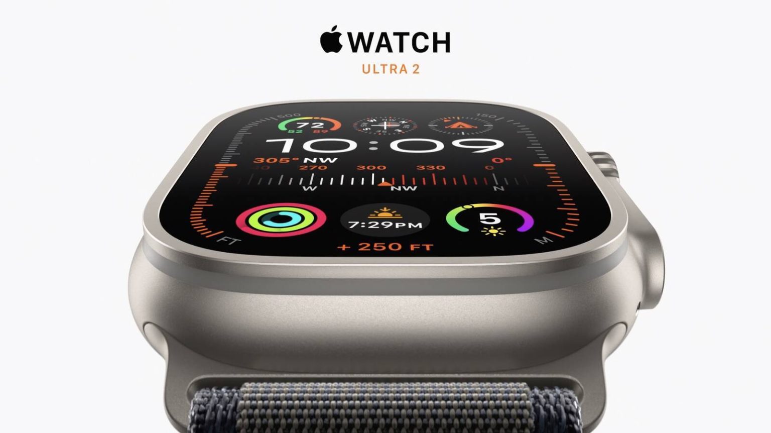 Off angle view of the front of the new Apple Watch Ultra 2