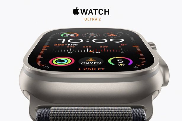 Off angle view of the front of the new Apple Watch Ultra 2