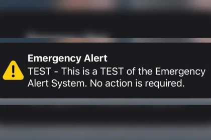 A text showing a notification of an Emergency Alert message