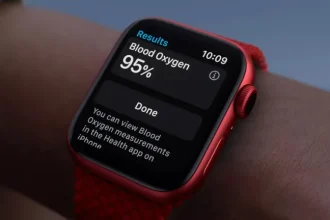 Apple Watch showing the blood oxygen app